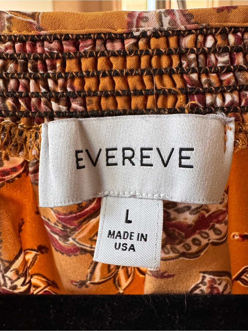 Evereve bohemian floral blouse size Large Vacation summer made in the USA - Picture 3 of 8
